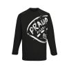 Prada Milano Graphic Logo Long-sleeved T-shirt- Black