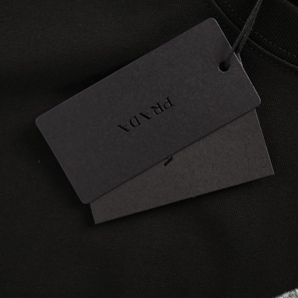 Prada Milano Graphic Logo Long-sleeved T-shirt- Black