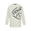 Prada Milano Graphic Logo Long-sleeved T-shirt- White