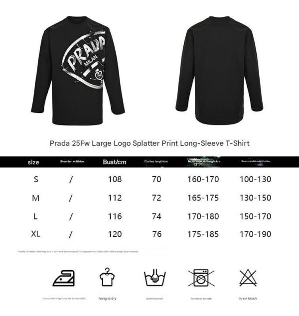 Prada Milano Graphic Logo Long-sleeved T-shirt- White