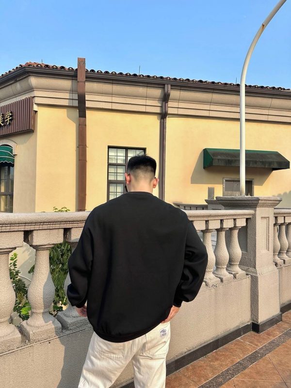 Prada Recycled Nylon Fleece-Sleeve Sweatshirt- Black (3) Prada Recycled Nylon Fleece-Sleeve Sweatshirt- Black