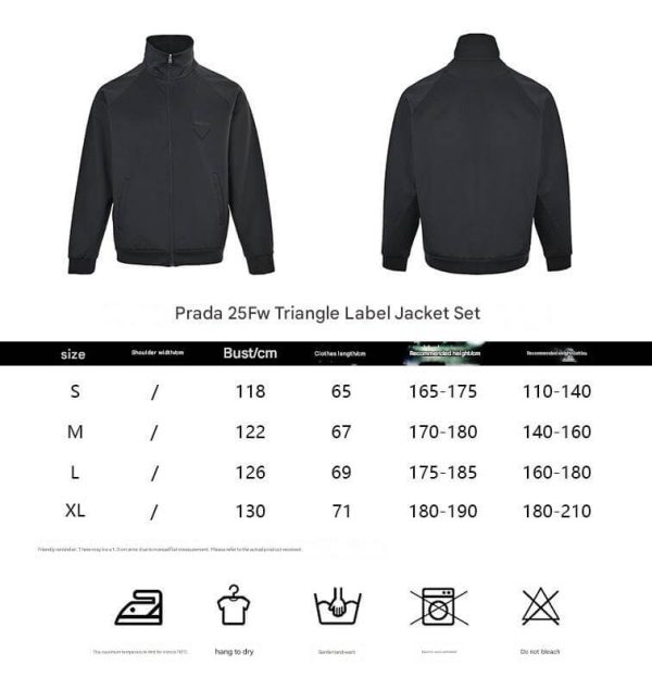 Prada Triangle Label Zipped Jacket- Black