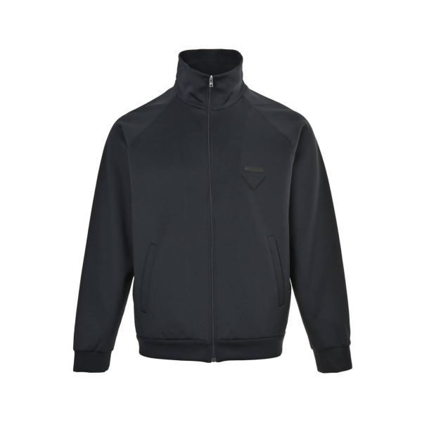 Prada Triangle Label Zipped Jacket- Black