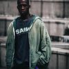 Saint Michael Distressed Waffle Hoodie- Green