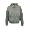 Saint Michael Distressed Waffle Hoodie- Green
