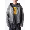 Saint Michael Distressed Waffle Hoodie- Grey