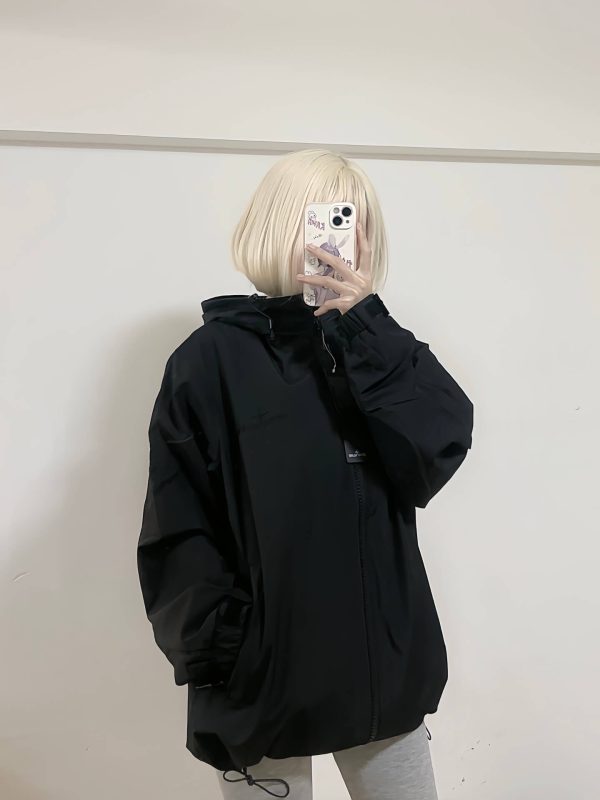 Stone Island Arm Embroidered Compass Windbreaker Jacket- Black