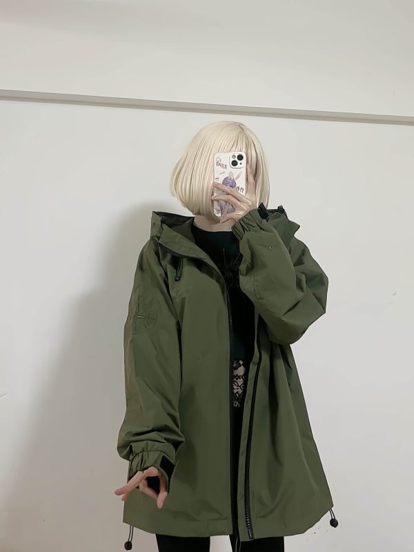 Stone Island Arm Embroidered Compass Windbreaker Jacket- Green