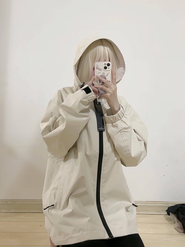 Stone Island Arm Embroidered Compass Windbreaker Jacket- Warm Grey