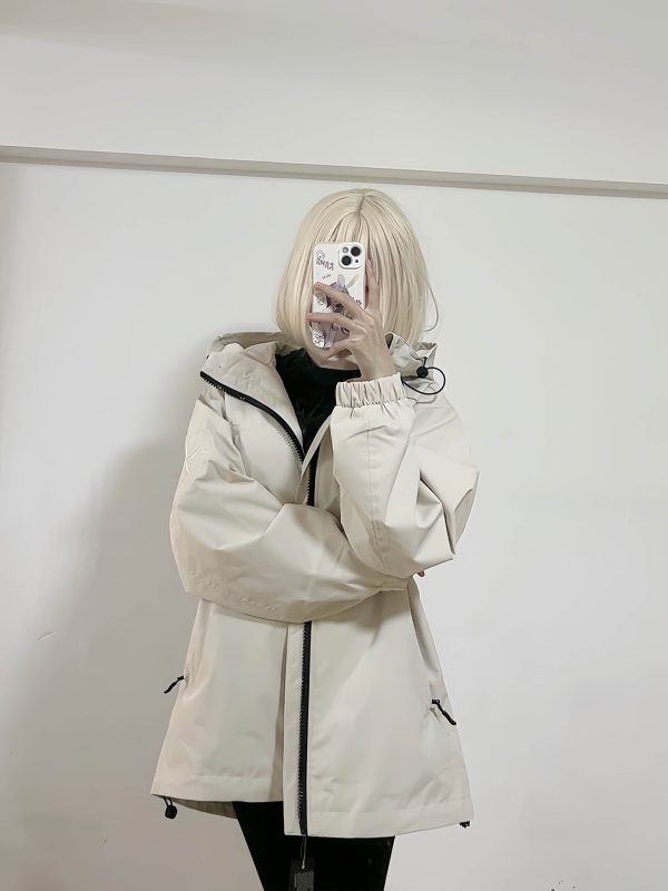 Stone Island Arm Embroidered Compass Windbreaker Jacket- Warm Grey