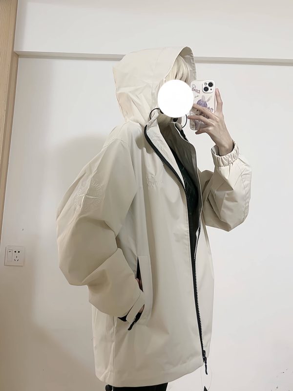 Stone Island Arm Embroidered Compass Windbreaker Jacket- Warm Grey