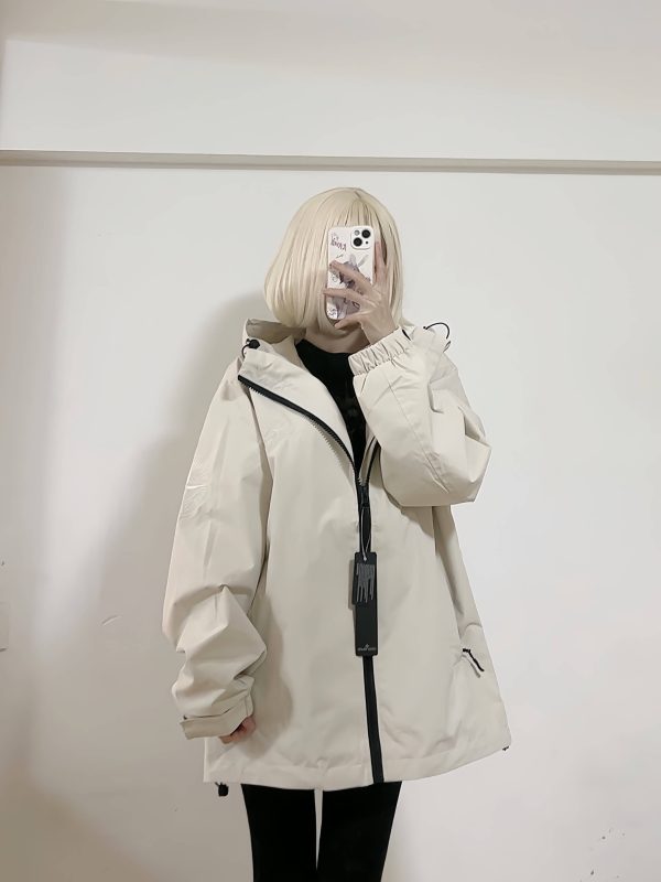 Stone Island Arm Embroidered Compass Windbreaker Jacket- Warm Grey