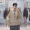 Thom Browne 4-Bar V-Neck Cardigan- Beige
