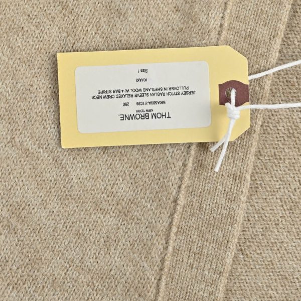 Thom Browne 4-Bar V-Neck Cardigan- Beige