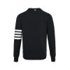 Thom Browne 4-Bar Wool Crew Neck Sweater- Navy Blue