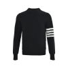 Thom Browne 4-Bar Wool Crew Neck Sweater- Navy Blue