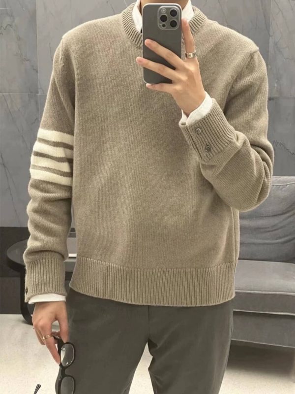 Thom Browne Cappuccino Wool Sweater- Beige
