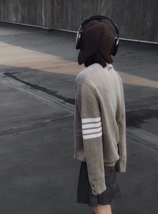 Thom Browne Cappuccino Wool Sweater- Beige