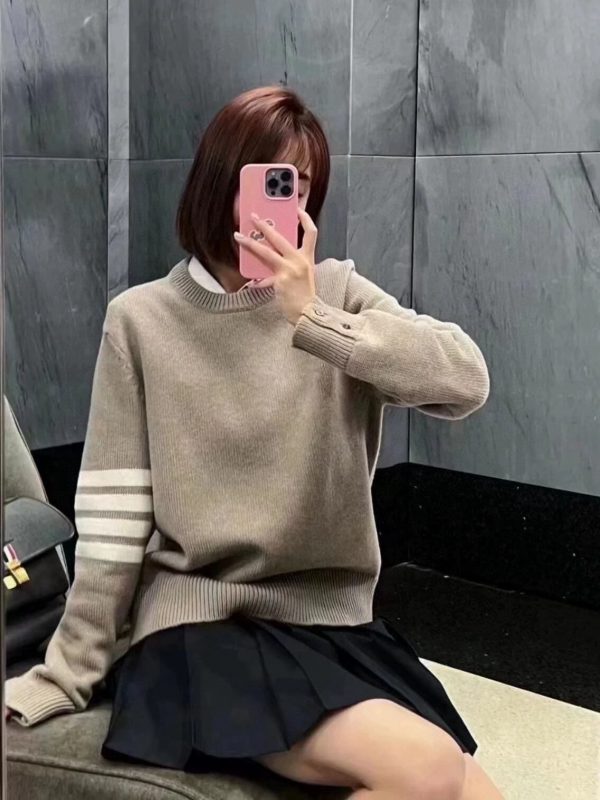 Thom Browne Cappuccino Wool Sweater- Beige