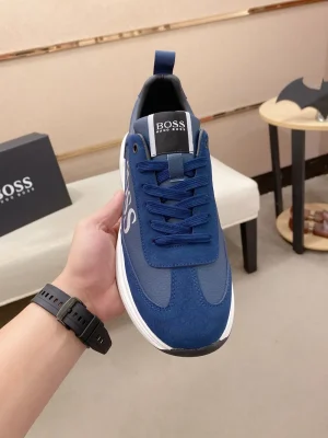 BOSS Velocity Men's Blue Leather Sneaker