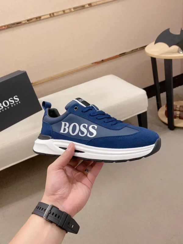 BOSS Velocity Men's Blue Leather Sneaker