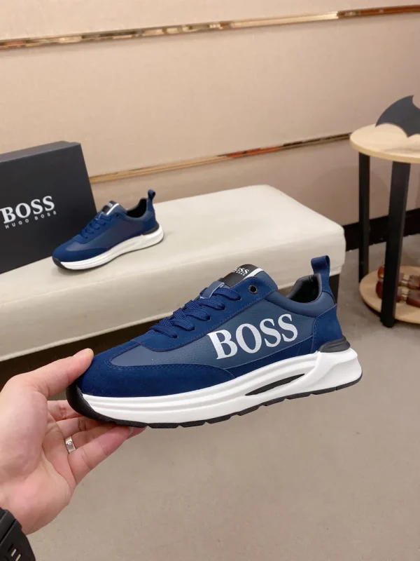 BOSS Velocity Men's Blue Leather Sneaker