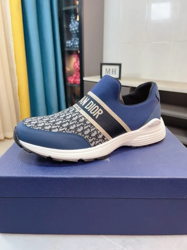 Dior D-Wander Men's Sneaker in Deep Blue Oblique