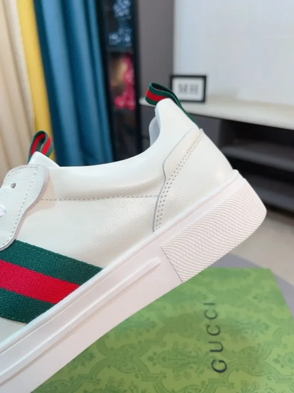 gucci-mens-white-leather-sneaker-italian-cowhide-side-view Gucci Men's White Leather Sneaker - Italian Cowhide