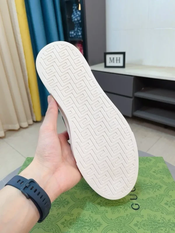 gucci-mens-white-leather-sneaker-italian-cowhide-sole-view Gucci Men's White Leather Sneaker - Italian Cowhide