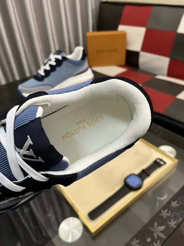 Louis Vuitton Men's Blue Leather Sneaker - Jacquard Design