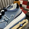 Louis Vuitton Men's Blue Leather Sneaker - Jacquard Design