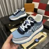 Louis Vuitton Men's Blue Leather Sneaker - Jacquard Design