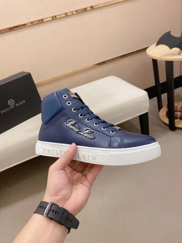 Philipp Plein Men's Blue Leather Sneaker