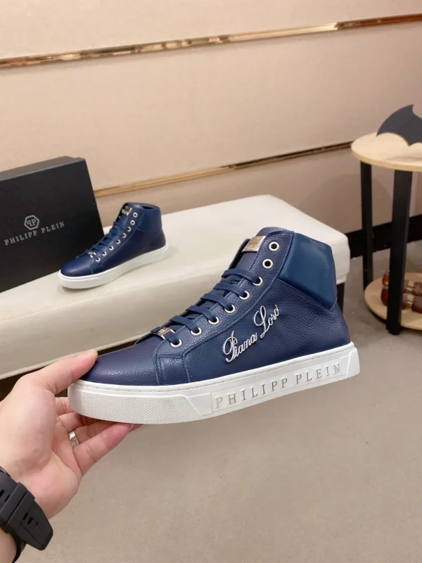 Philipp Plein Men's Blue Leather Sneaker