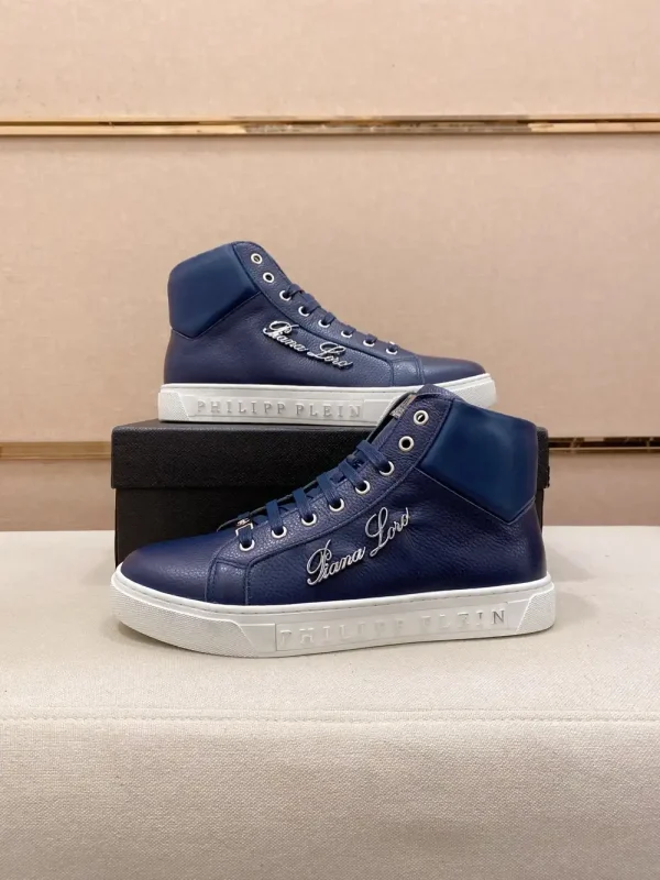 Philipp Plein Men's Blue Leather Sneaker