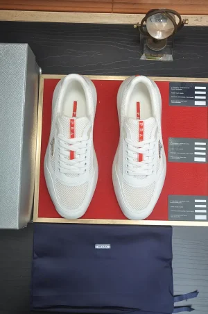prada-americas-cup-mens-white-sneaker-overhead-view Prada America's Cup Men's White Leather Sneaker