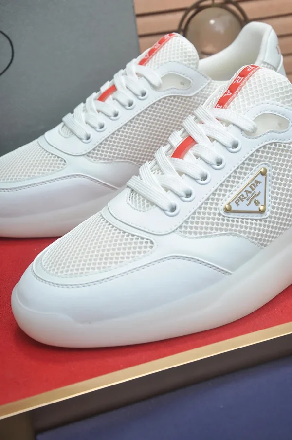 Prada America's Cup Men's White Leather Sneaker
