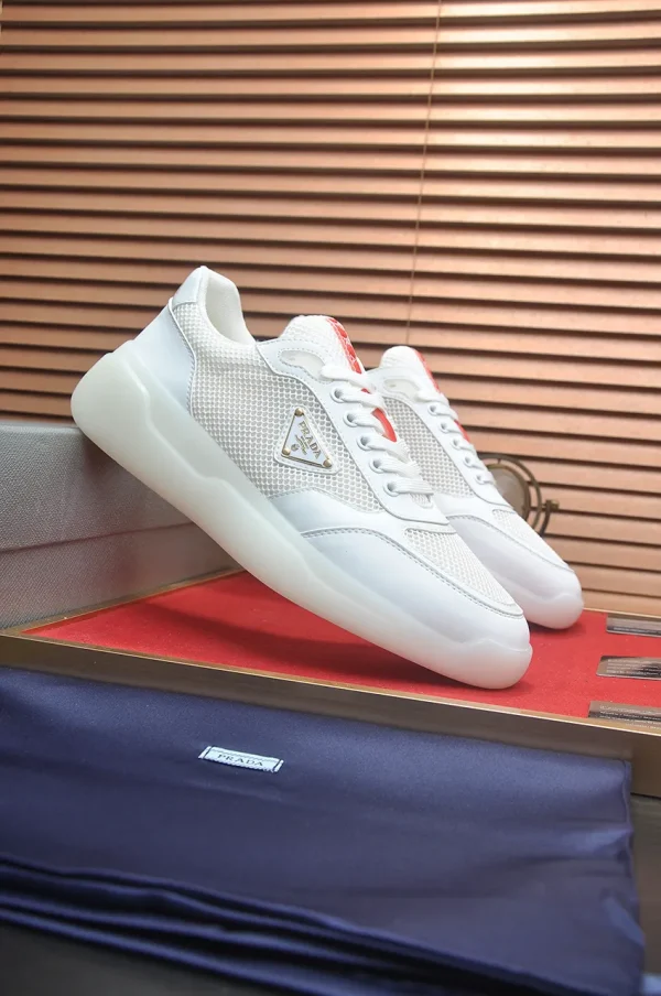 Prada America's Cup Men's White Leather Sneaker