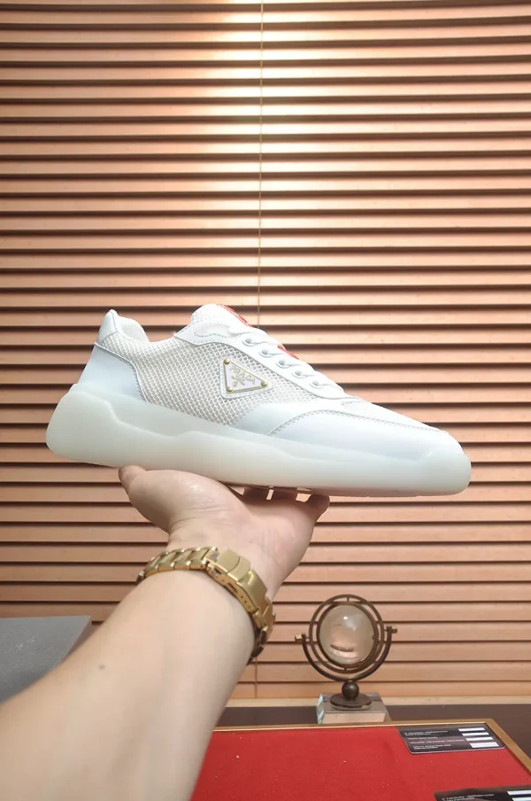 Prada America's Cup Men's White Leather Sneaker