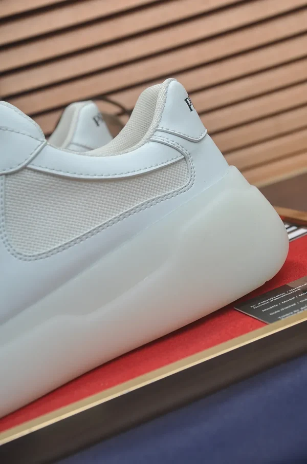 Prada America's Cup Men's White Patent Leather Sneaker