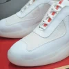 Prada America's Cup Men's White Patent Leather Sneaker
