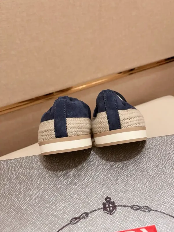 Prada Men's Blue Suede Espadrille with Non-Slip Sole