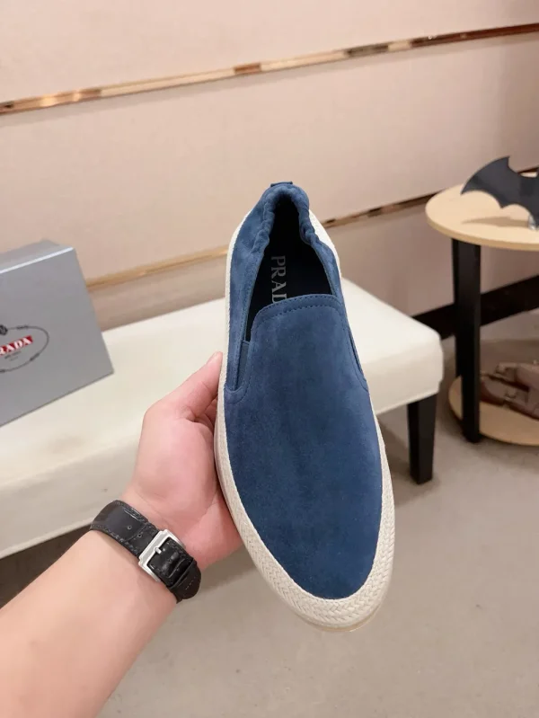 Prada Men's Blue Suede Espadrille with Non-Slip Sole