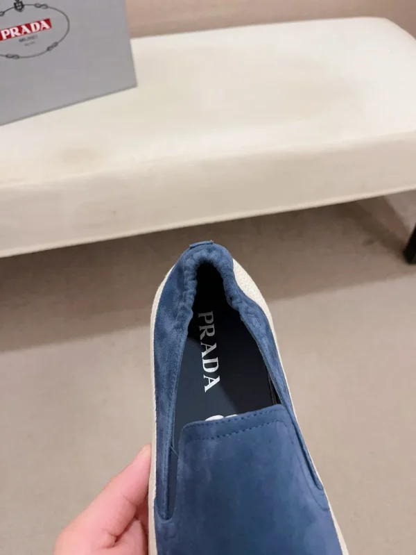 Prada Men's Blue Suede Espadrille with Non-Slip Sole