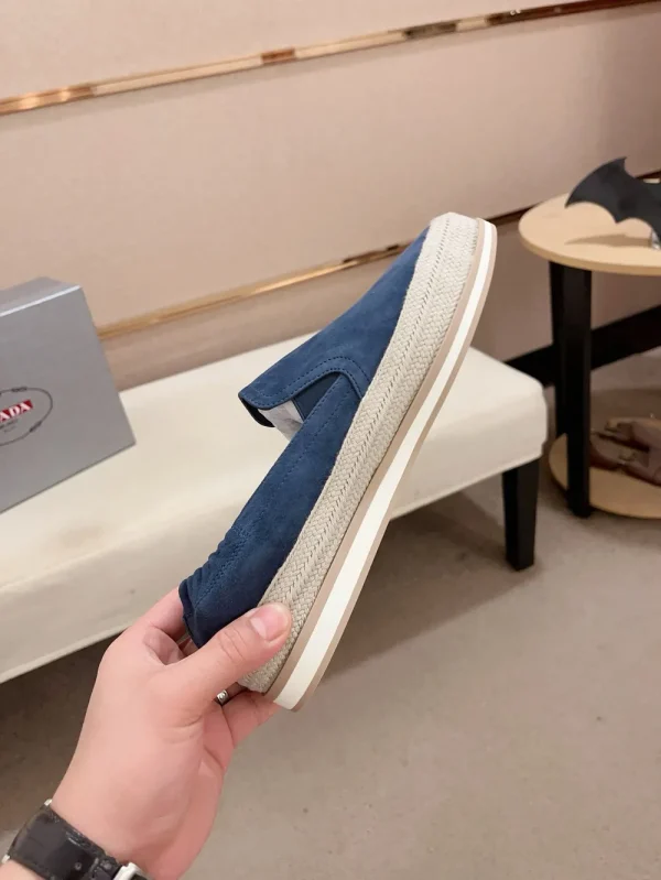 Prada Men's Blue Suede Espadrille with Non-Slip Sole