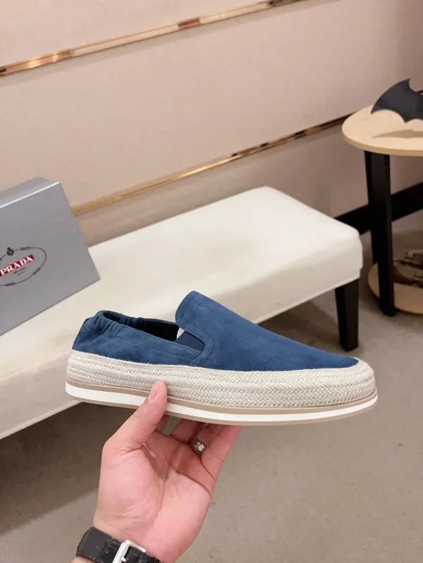 Prada Men's Blue Suede Espadrille with Non-Slip Sole