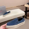 Prada Men's Blue Suede Espadrille with Non-Slip Sole