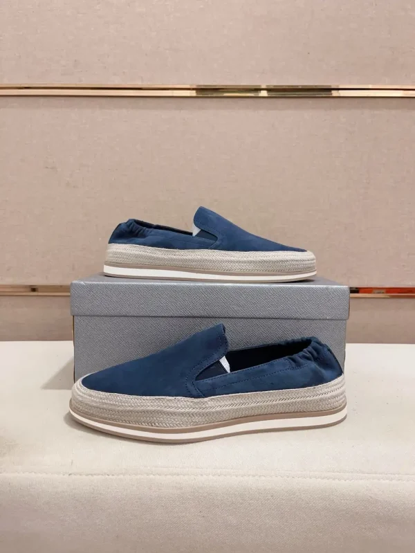 Prada Men's Blue Suede Espadrille with Non-Slip Sole