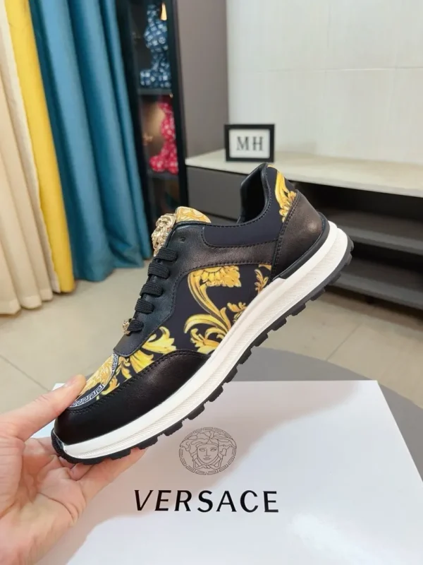Versace Men's Cowhide Sneaker with Non-Slip Outsole