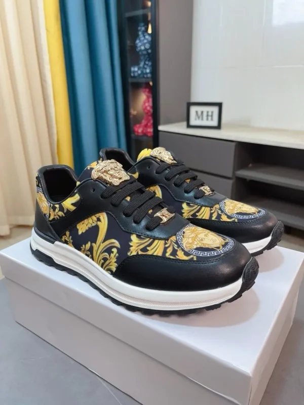 Versace Men's Cowhide Sneaker with Non-Slip Outsole